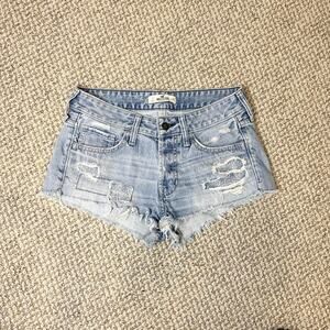 Y2K vintage light wash patchwork hollister ‘short-short’ low rise